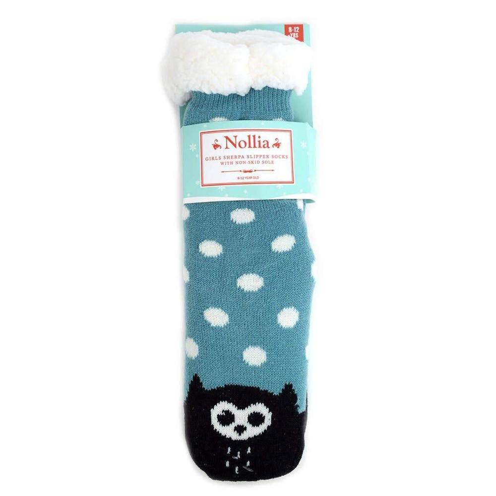 Owl Plush Fleece Lined Sherpa Slipper Socks (Child/Adult)